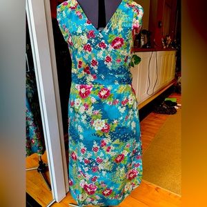 Uttam London wrap dress in M/L  colours are saturated and gorgeous 100% cotton